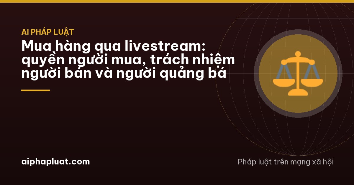 Mua hàng qua livestream: quyền người mua, trách nhiệm người bán và người quảng bá